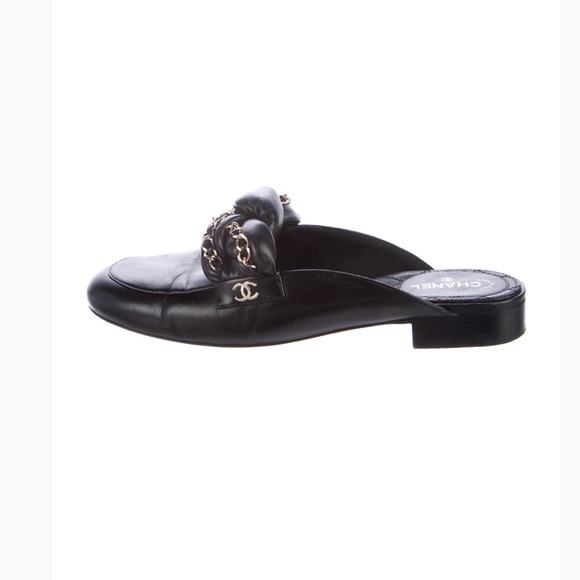 Chanel Black Braided Mules Loafer Slip on 6 RARE - Picture 2 of 15